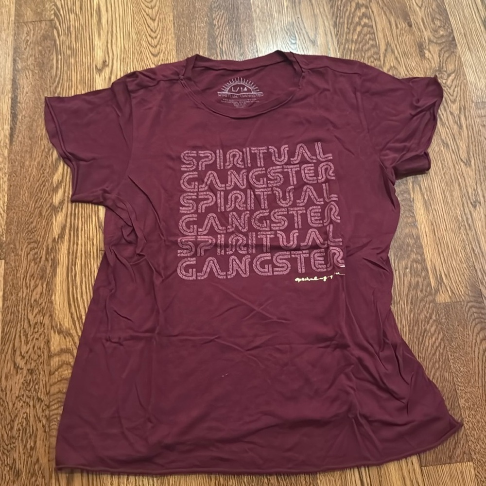 Spiritual Gangster Kid’s Maroon T-Shirt Size 14